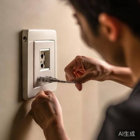 换新开关,拧紧螺丝或卡扣,检查