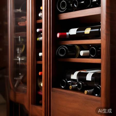 檀香木红酒柜,简约大气,容纳多