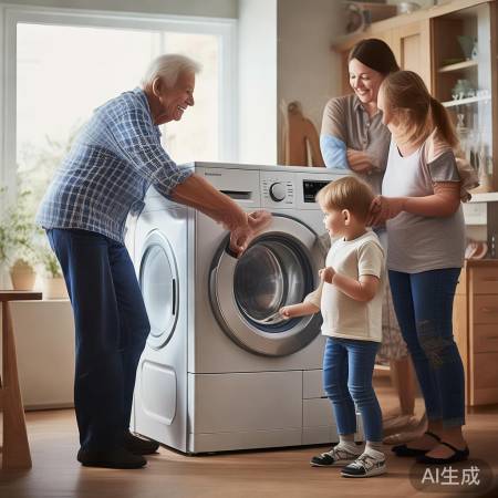 “洗衣机高矮适中,适应全家身高