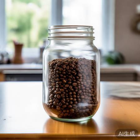 密封容器装咖啡豆,隔绝空气湿气