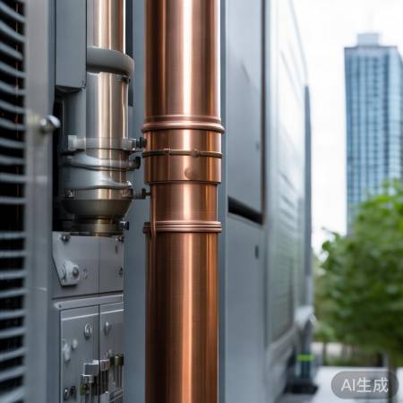 中央空调外机连接管安装中