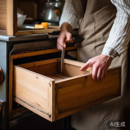 拆卸抽屉,擦净油污。