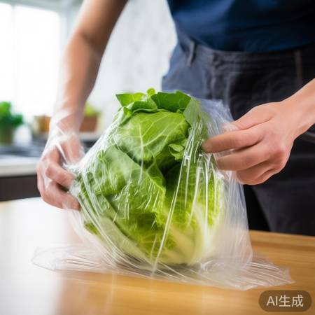 “密封保存莴苣，保鲜又防潮”