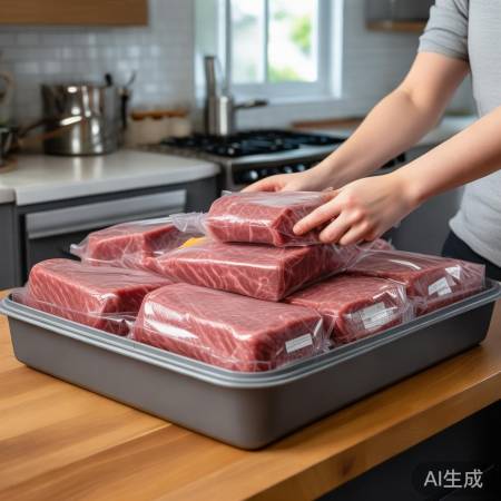 牛肉分装,保鲜防挤压,标注日期