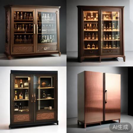 茶红酒柜款式多,简约复古任你选