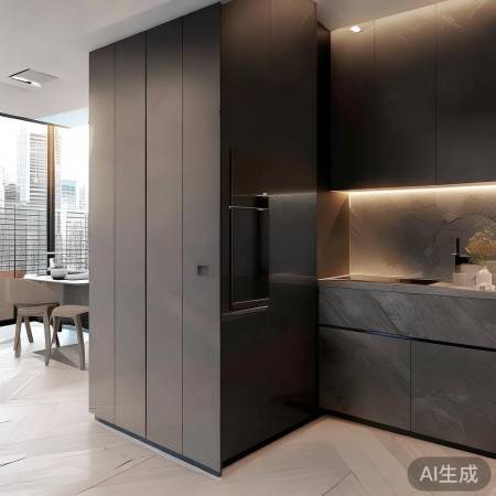 安装消毒柜,稳固对接炉灶下。