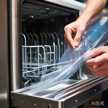 安装洗碗机门封条,密封保障。