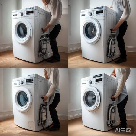 洗衣机安装步骤:平稳放置,连接