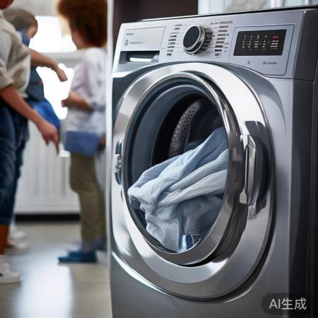 洗衣机脱水安全提醒：衣物晾干再