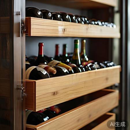隔板抽屉助存酒,分类有序空间足