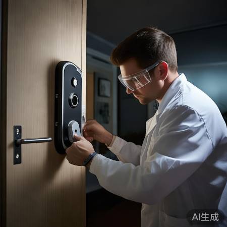 断电更换指纹锁,确保安全。