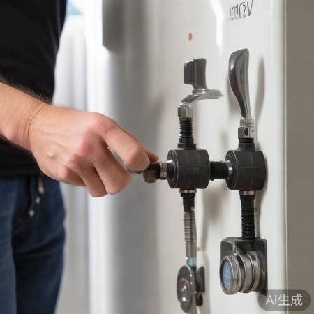 壁挂炉关闭进水阀,排气至水声。