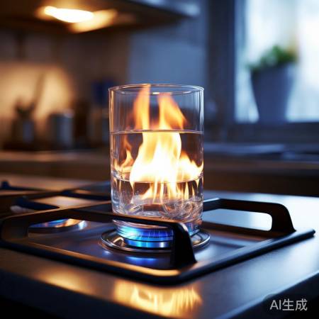 燃气灶实验,火焰烧水观察