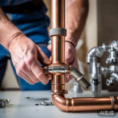 水管保持水平垂直，水流顺畅。