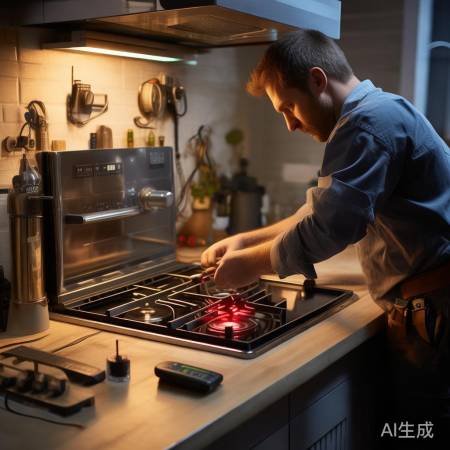 燃气灶打火器故障,请专业维修。