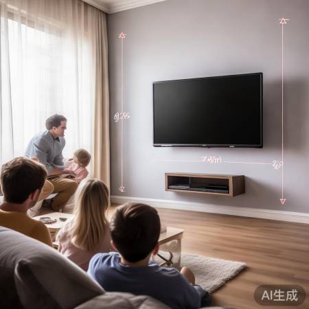 电视挂高40-50cm,观影更