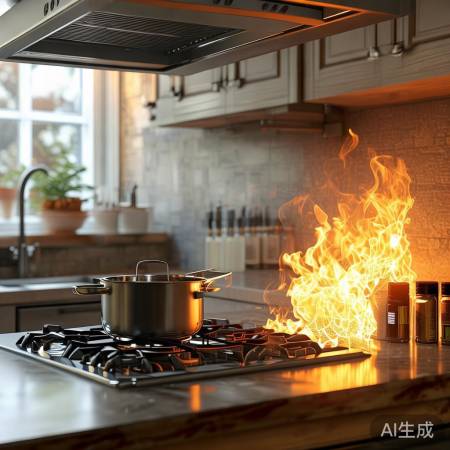 油烟机旁勿放易燃物