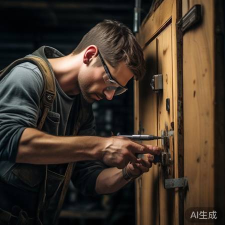 拆锁小心,螺丝撬开取锁芯