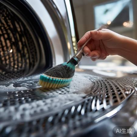 轻刷波轮,勿用力,加剂除垢