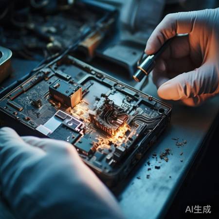 按钮电路故障，螺丝刀检查电路板