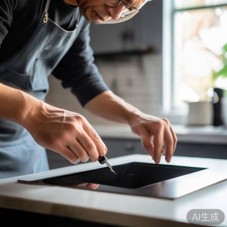 消毒柜盖,螺丝刀卸下。