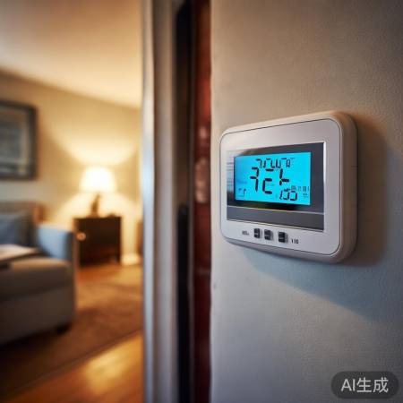 壁挂炉温控器,面板设温显温。