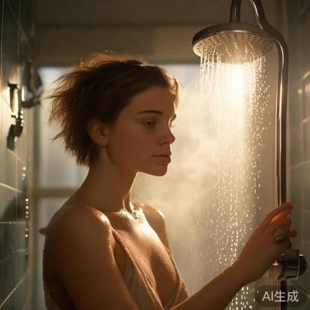 夏日洗浴,水温适中节能避凉。