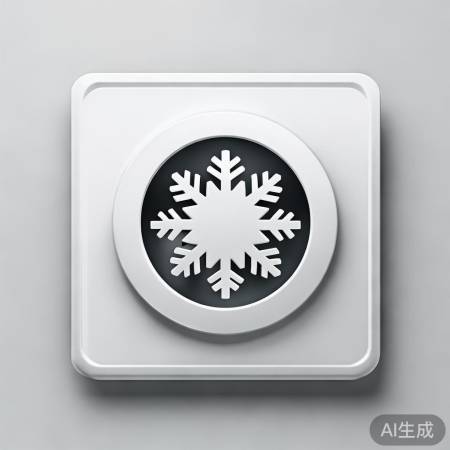 空调图标,圆形方块,制冷符号。