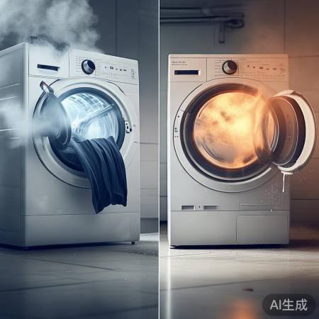 洗衣机烘干:热风与冷凝,皱褶差