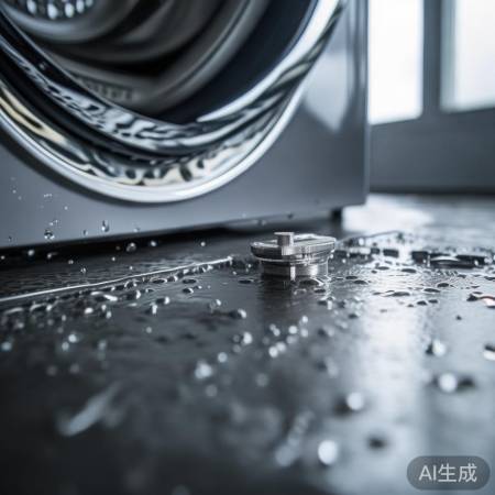 检查洗衣机进水阀，防漏水珠泄露