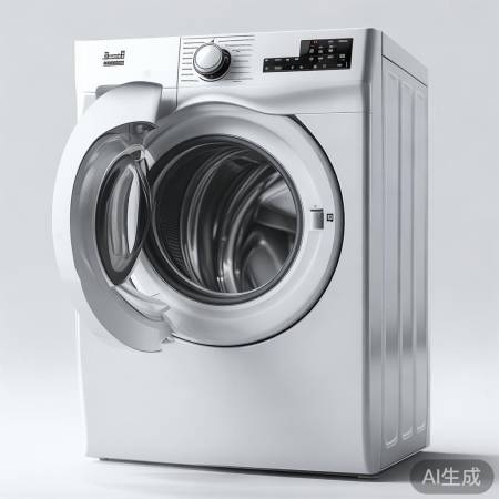 时尚白色双欧洗衣机，开门方便。