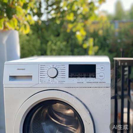 阳台洗衣机易积尘菌，不利健康。