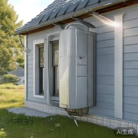 自建房装空气能热水，通风窗边最