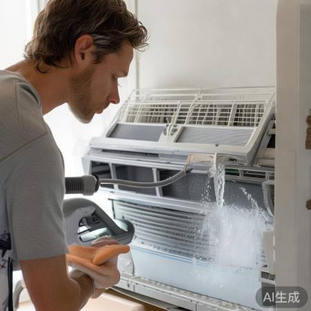 “空调清洁，布或吸尘，网必洗”