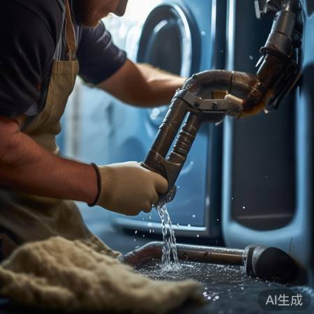 拆卸排水管，注意防漏。