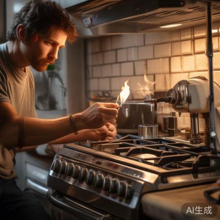 打火失败，检查阀门、管道，更换