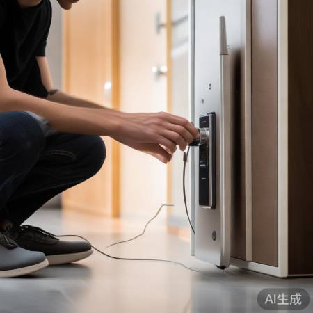 检查电池/电源线,确保指纹锁供