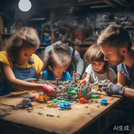 亲子拆解玩具,学习部件名称与作