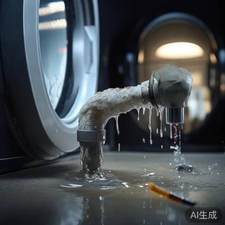 洗衣机进水管堵塞,细铁丝解堵。