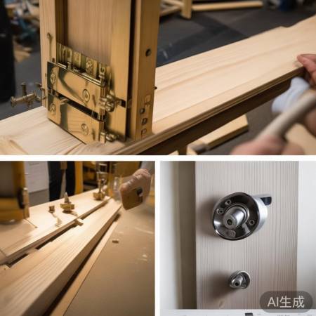 门板装合页锁,注意方向,按说明