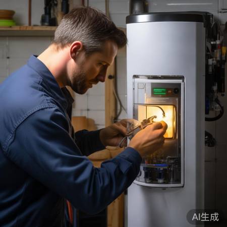 验收服务，师傅换镁棒，热水器正