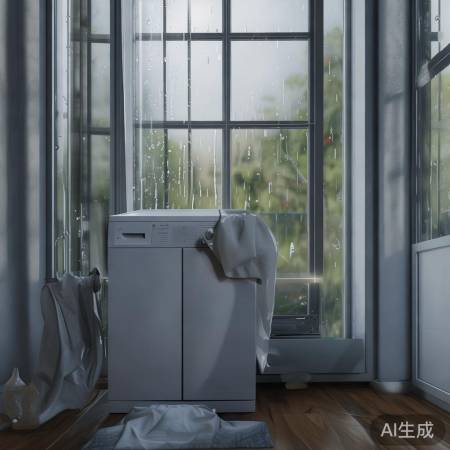 洗衣机宜室内窗旁,防雨布备。