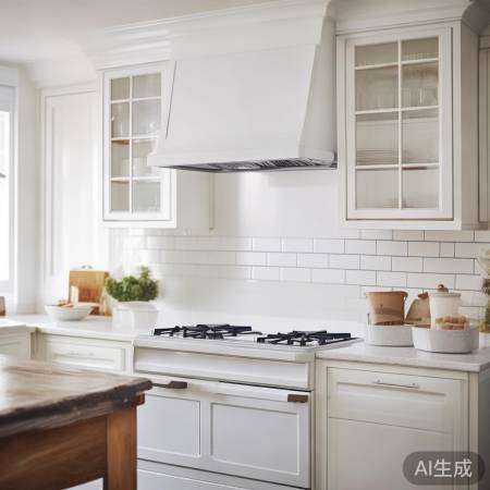 “简约白油烟机，小厨空间好搭档