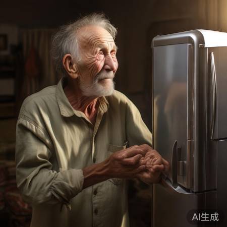 老人喜泪,冰箱关爱,党恩难忘