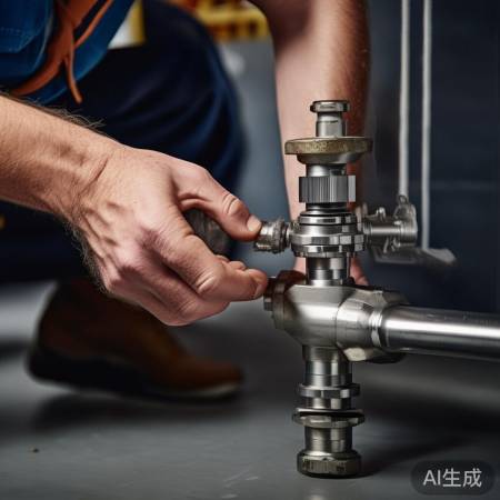 安装三角阀，顺时针旋紧，确保牢