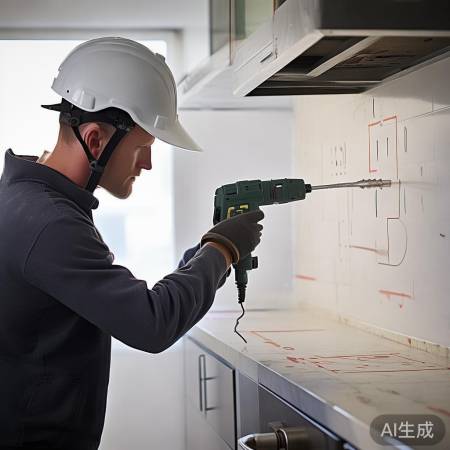 “墙面上精准打孔”