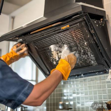 “洗洁精除油污，刷净油烟机缝隙