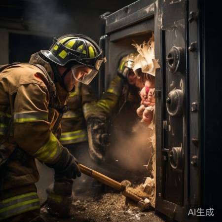 消防员救出受惊孩童