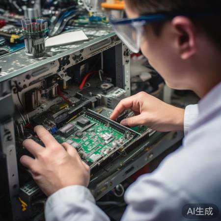 拆旧电容板，留意连线