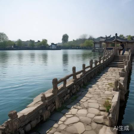 古朴石桥,杜甫诗意桥